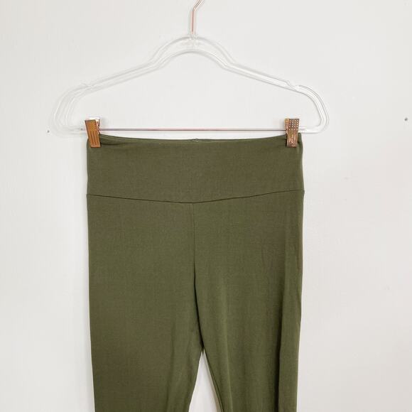 Eye Candy Womens Medium M Olive Green Soft Leggings Stretch Polyester Casual - Picture 3 of 8